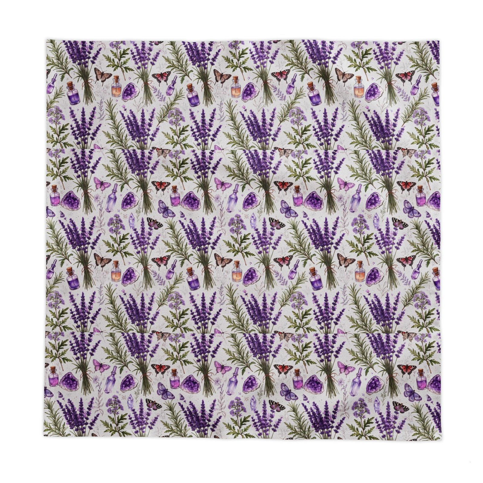 Lavender Bouquet Tablecloth — Floral Purple Provence Table Linen