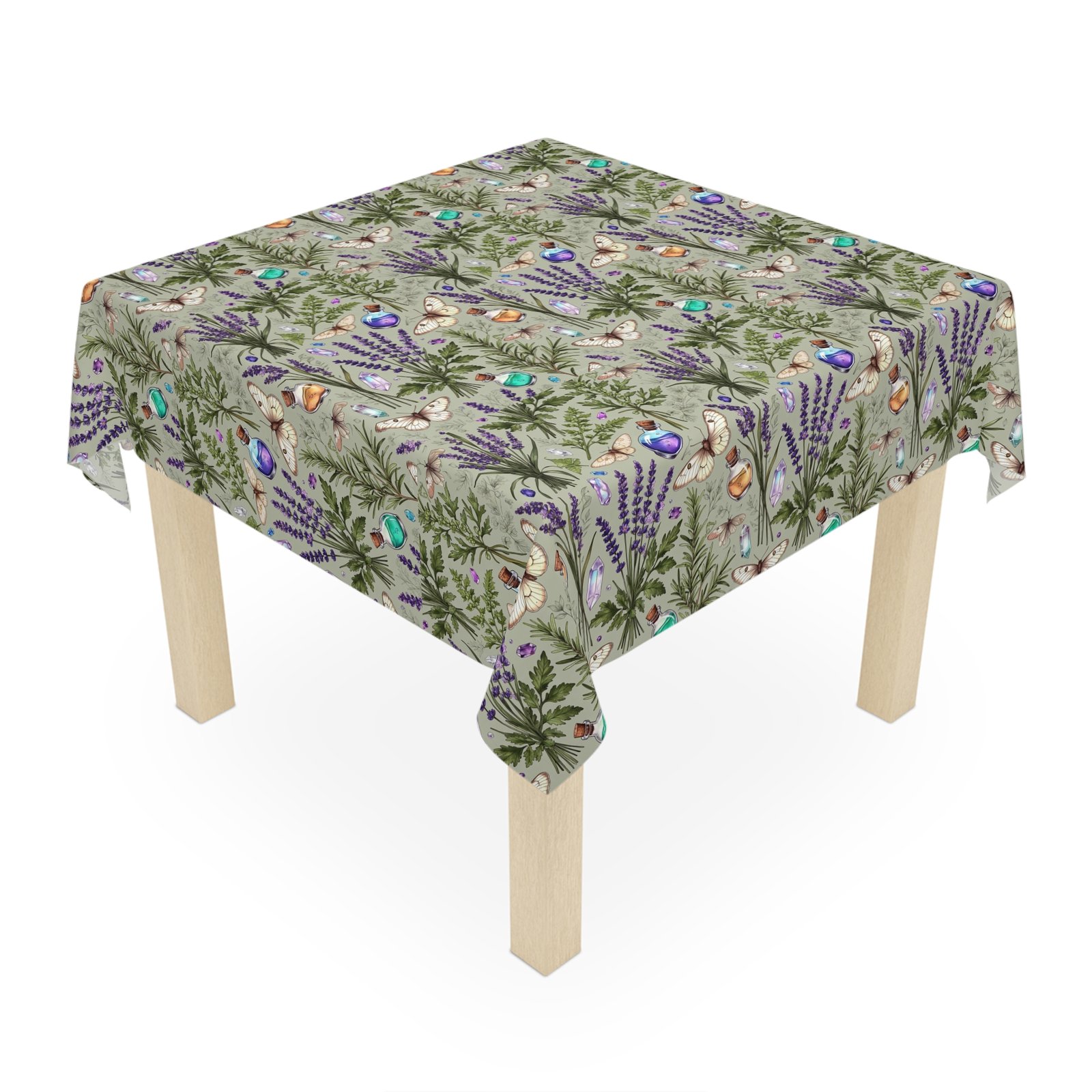 Lavender Butterfly Tablecloth — Floral Cottage Table Linen for Spring & Everyday - Image 3