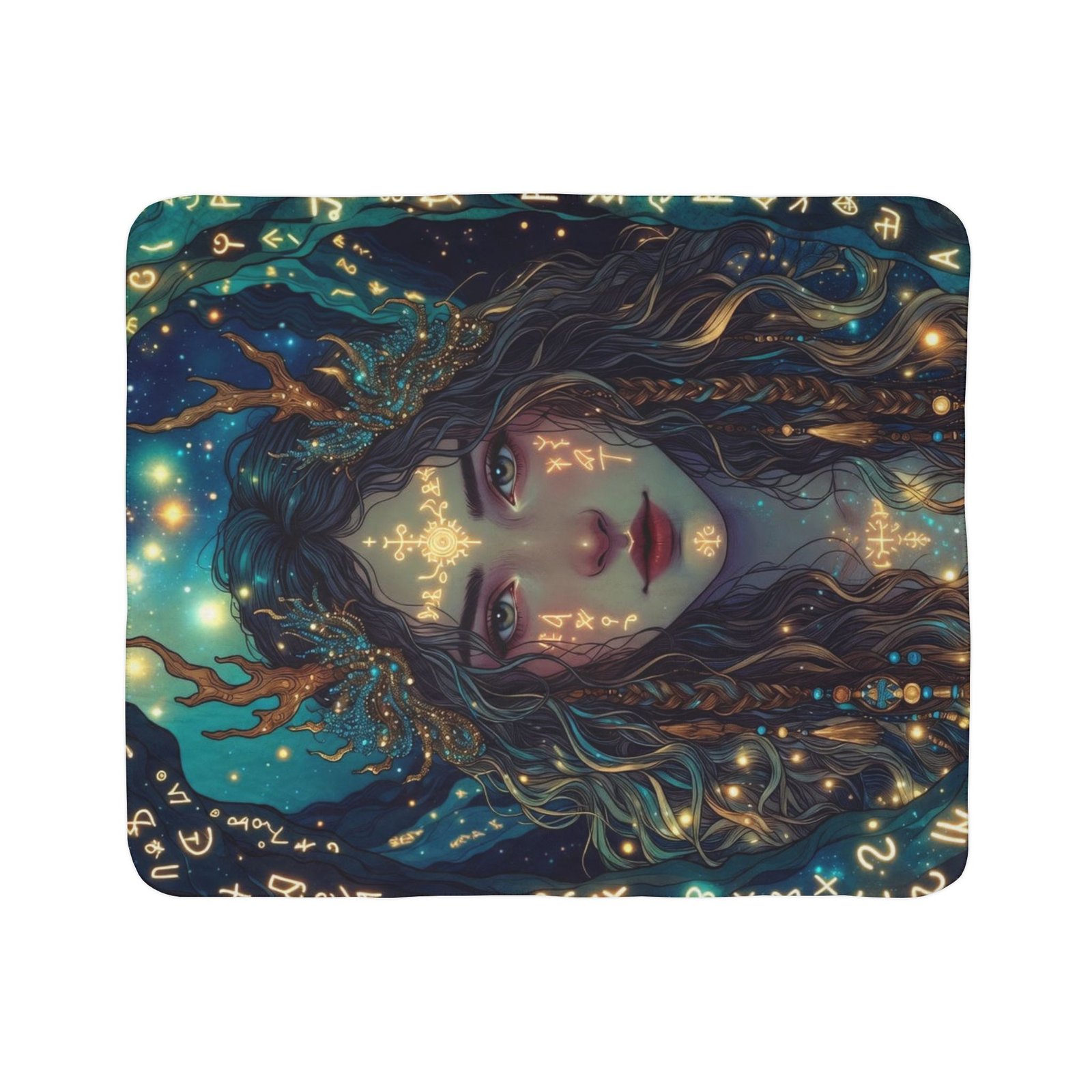 Mystic Forest Queen Sherpa Blanket — Ethereal Goddess Fleece Throw - Image 9