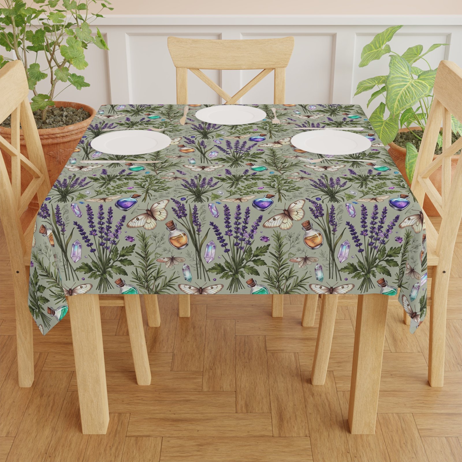 Lavender Butterfly Tablecloth — Floral Cottage Table Linen for Spring & Everyday - Image 5