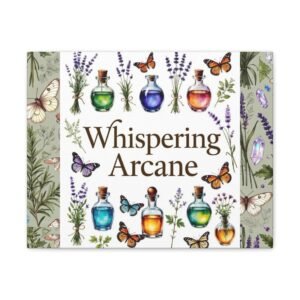Whispering Arcane Canvas Wall Art — Botanical Potion Bottles & Butterflies