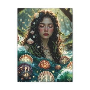 Sea Nymph Canvas Art – Mermaid Portrait Matte Stretched Print