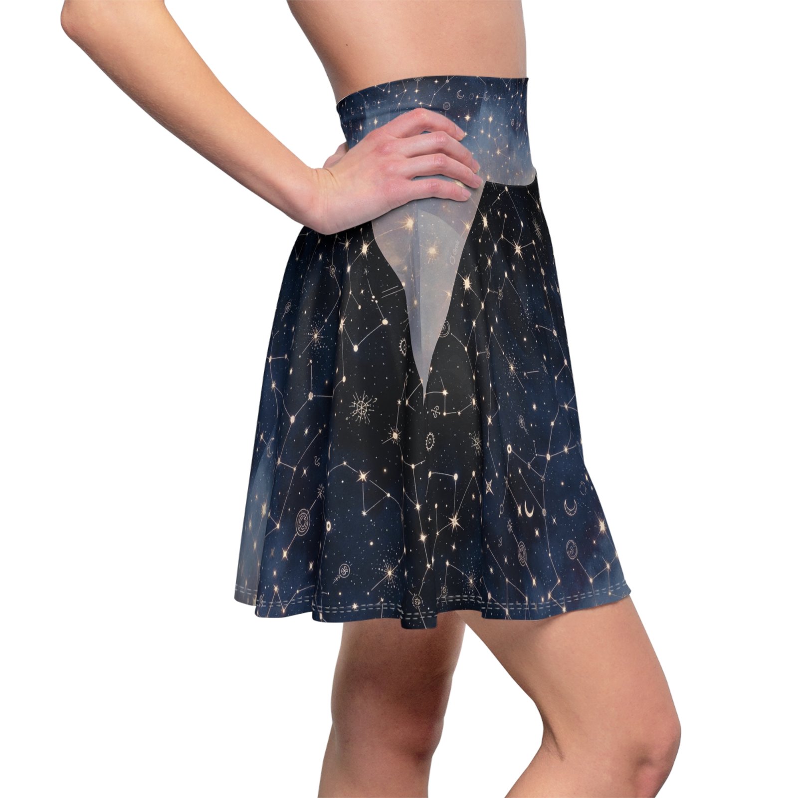 Celestial Constellation Skater Skirt — Starry Night Zodiac Print - Image 6