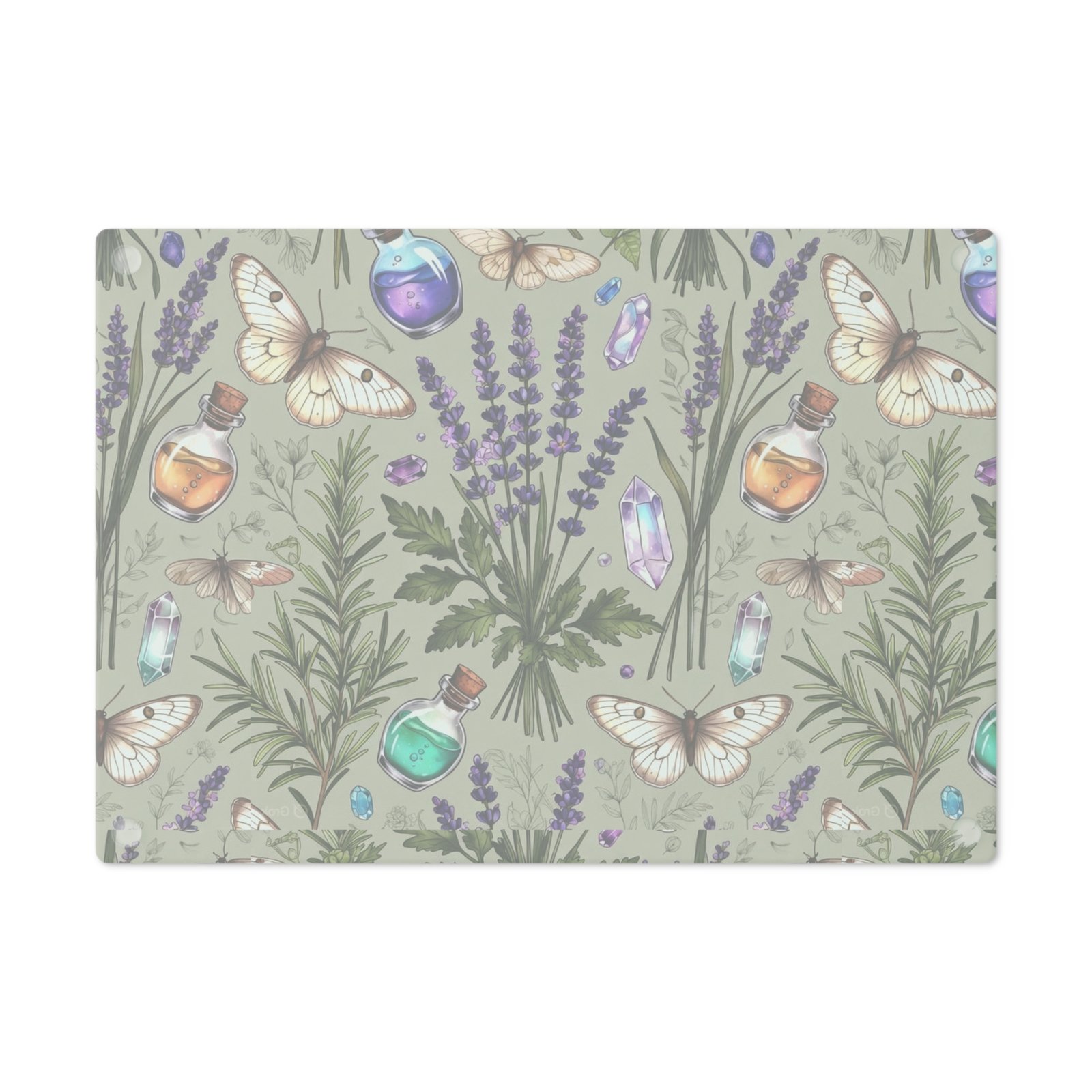Herbal Apothecary Cutting Board — Lavender, Botanicals & Potion Bottle Kitchen Decor - Image 6