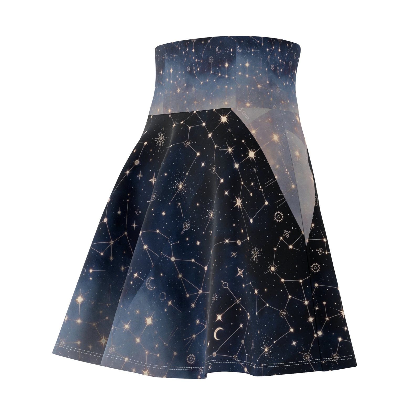 Celestial Constellation Skater Skirt — Starry Night Zodiac Print - Image 4