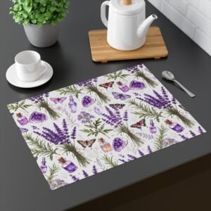 Lavender Botanicals Placemat — Purple Herb & Butterfly Table Decor