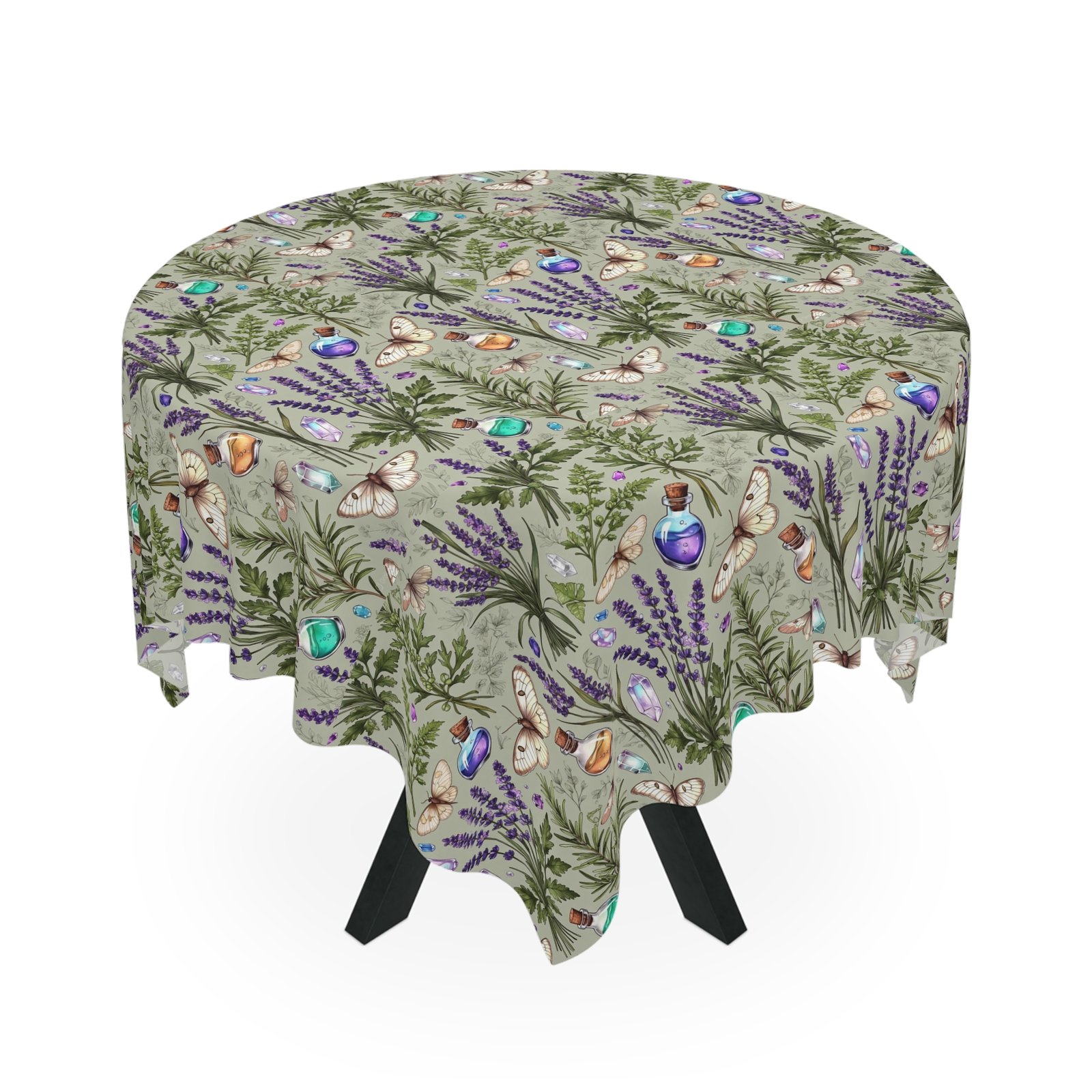 Lavender Butterfly Tablecloth — Floral Cottage Table Linen for Spring & Everyday - Image 4