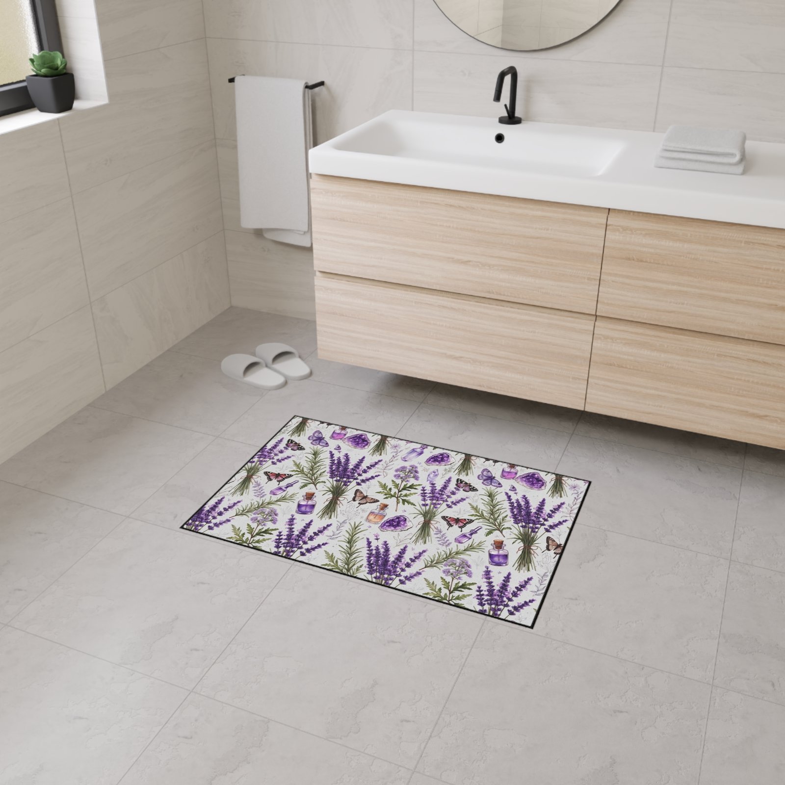 Lavender Potion Bottles Apothecary Heavy Duty Floor Mat - Image 13