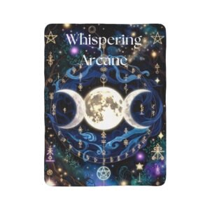 Whispering Arcane Moon Triple Goddess Fleece Sherpa Blanket