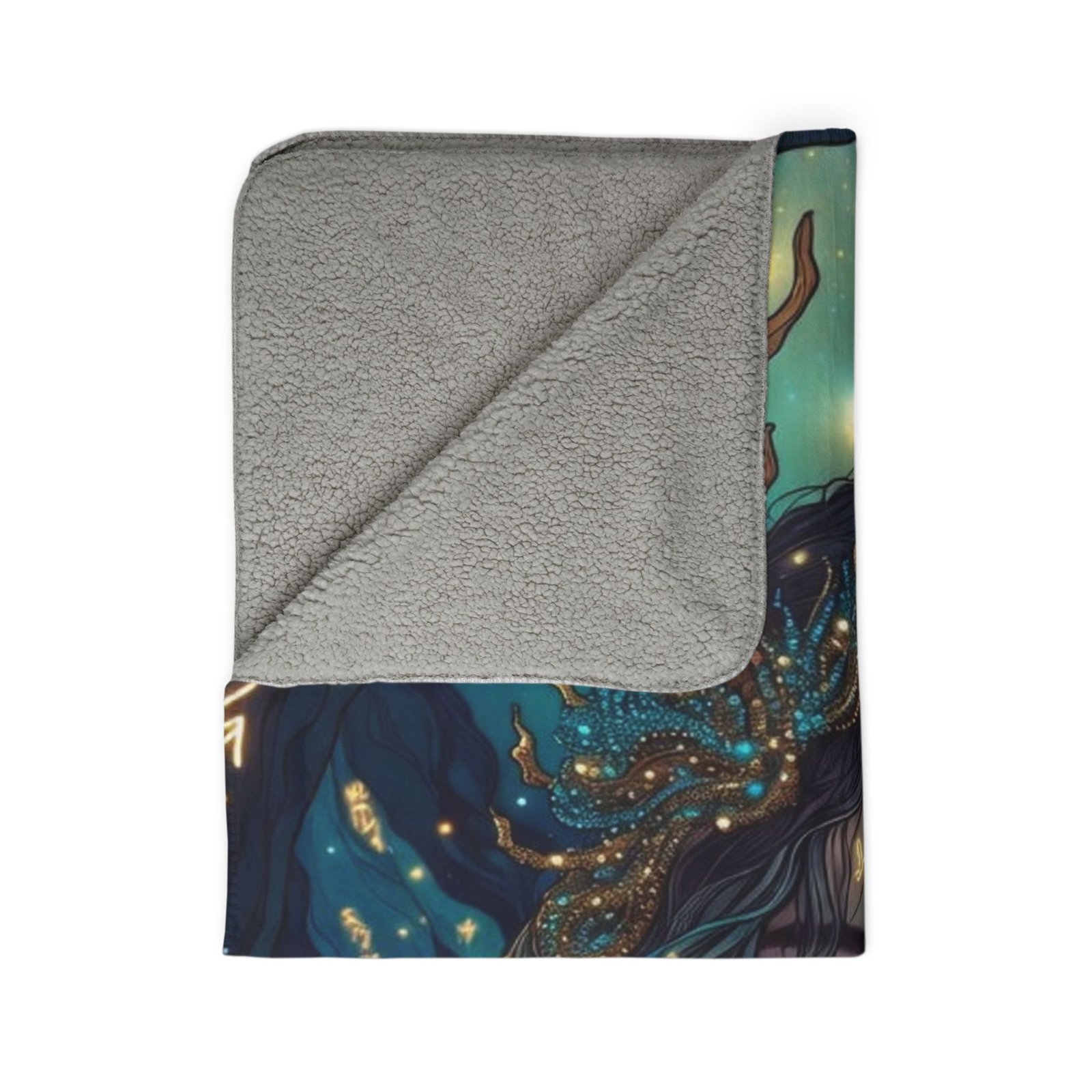 Mystic Forest Queen Sherpa Blanket — Ethereal Goddess Fleece Throw - Image 17