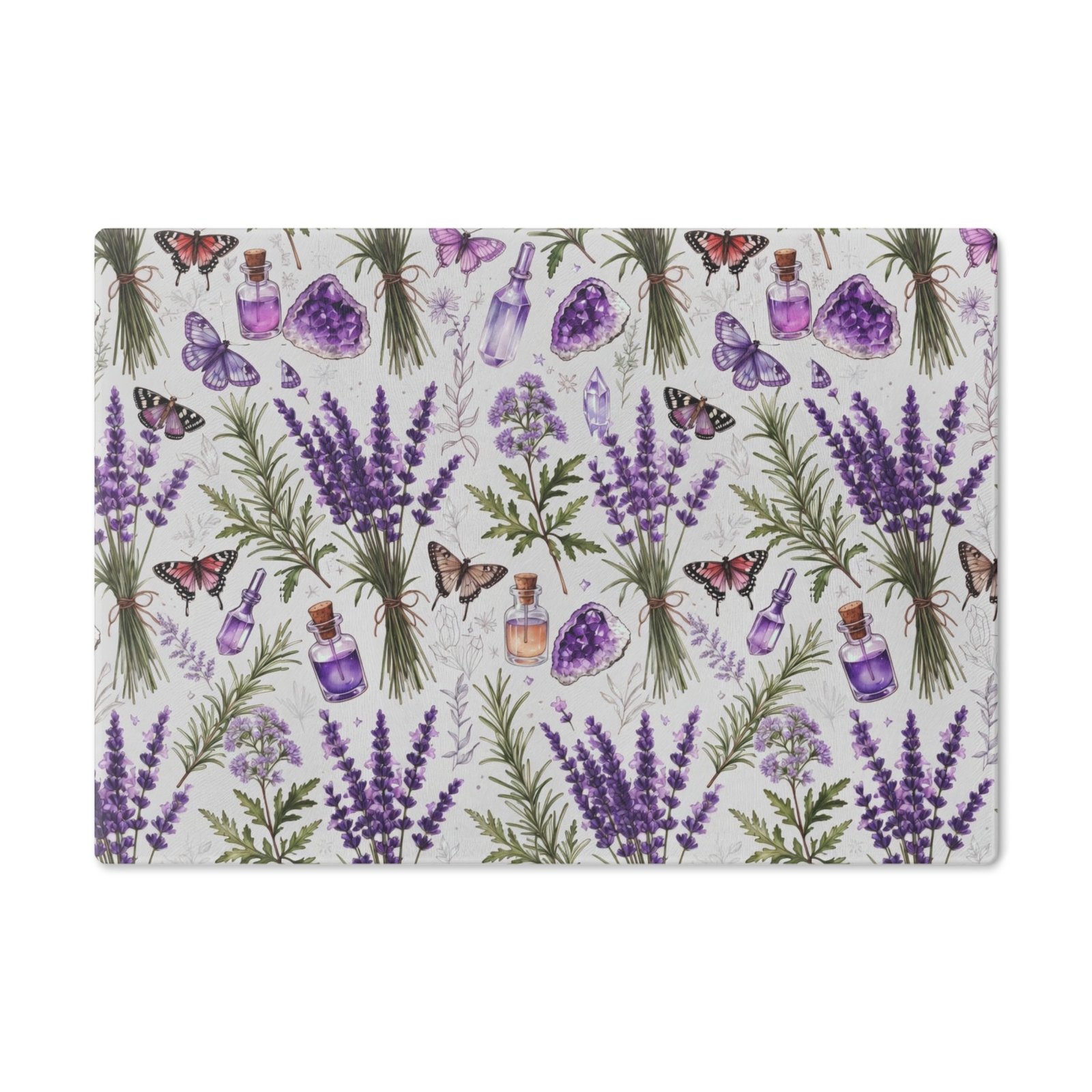 Lavender Herbal Apothecary Cutting Board — Lavender, Botanicals & Potion Bottle Kitchen Decor - Image 5