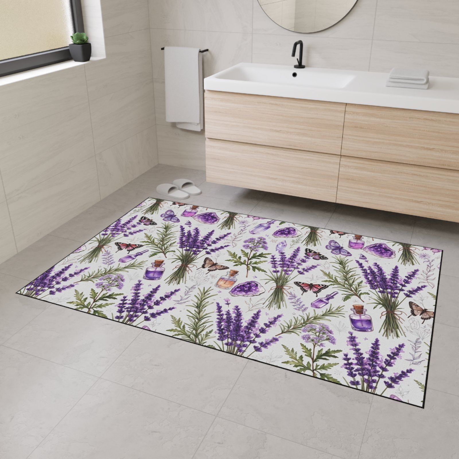 Lavender Potion Bottles Apothecary Heavy Duty Floor Mat