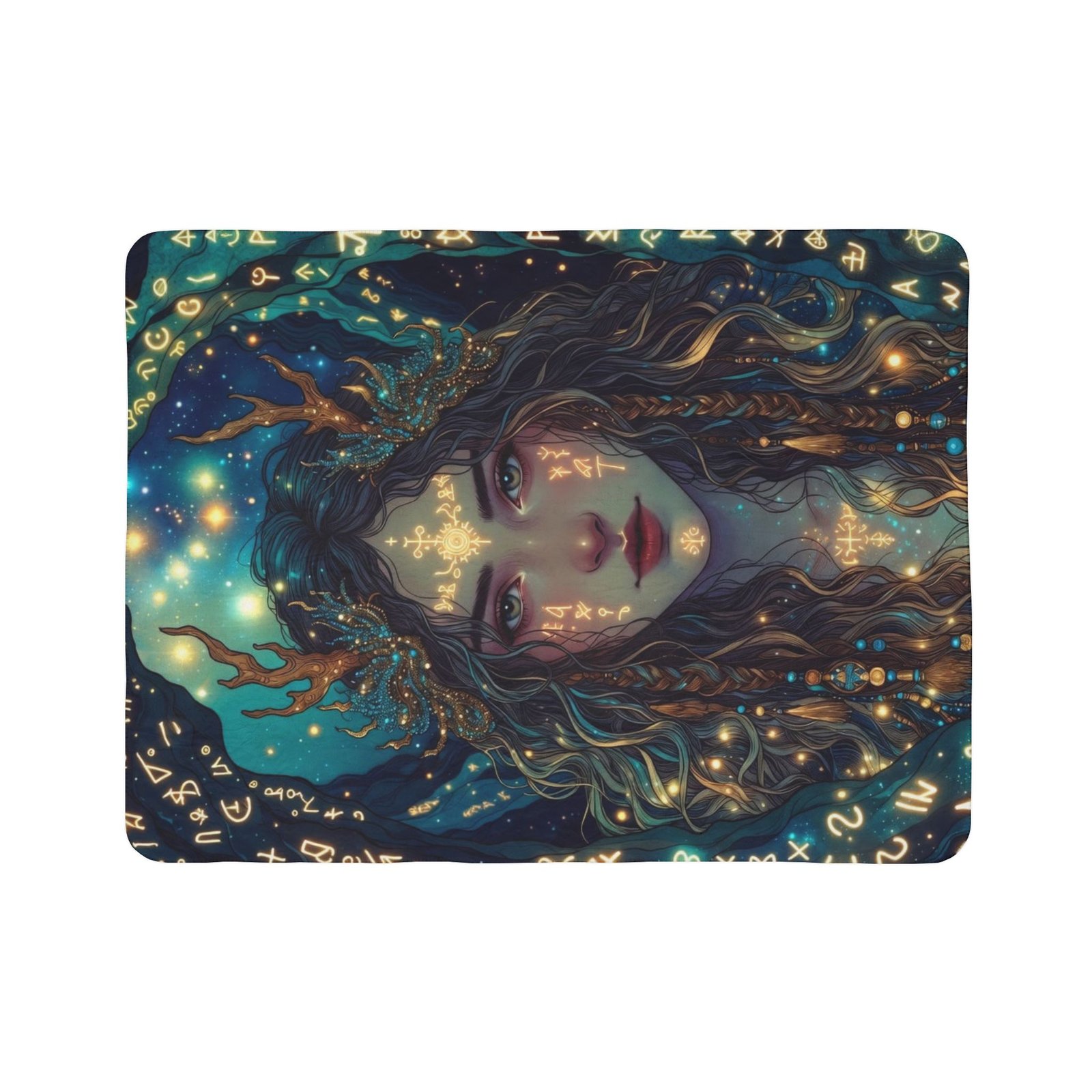 Mystic Forest Queen Sherpa Blanket — Ethereal Goddess Fleece Throw - Image 3