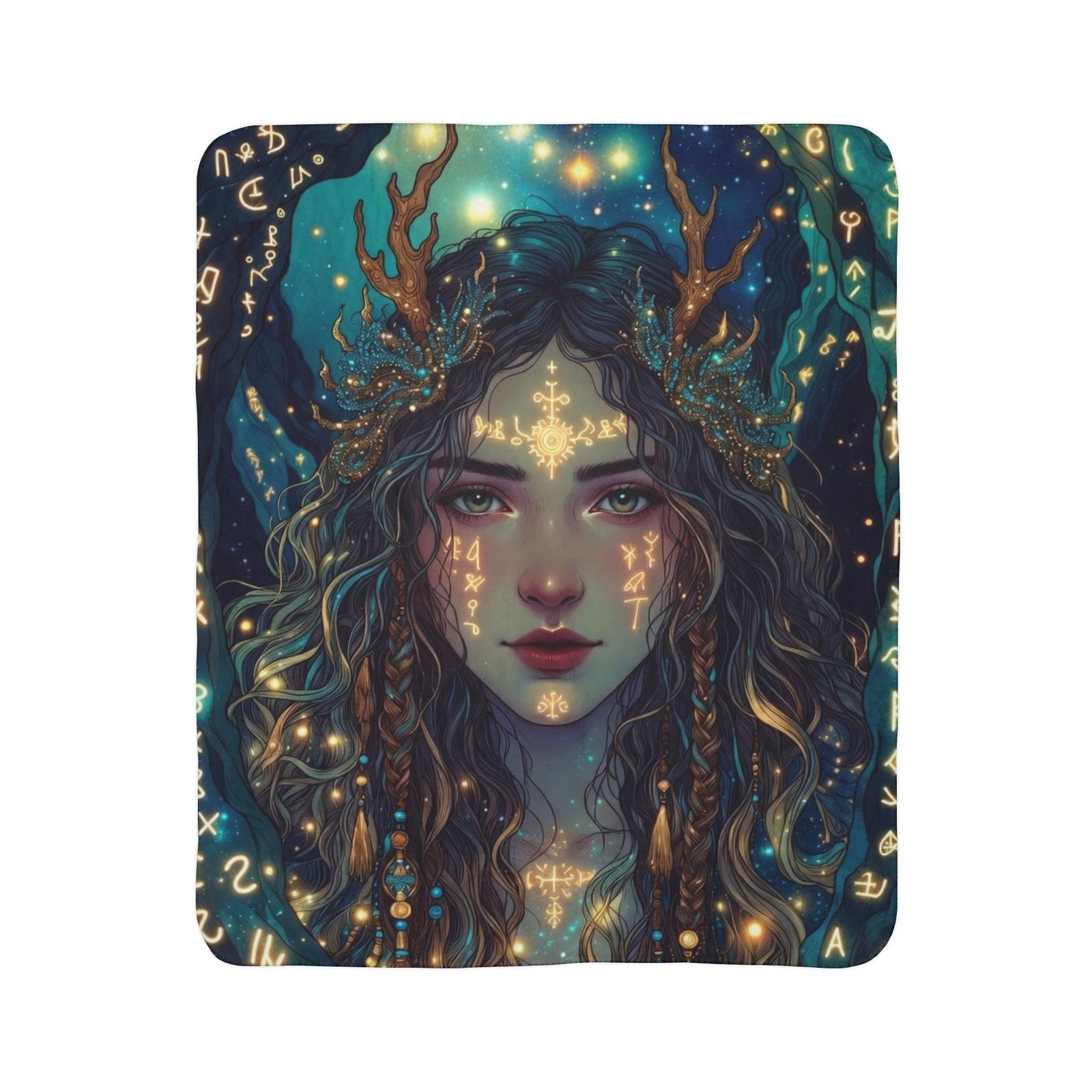 Mystic Forest Queen Sherpa Blanket — Ethereal Goddess Fleece Throw - Image 20