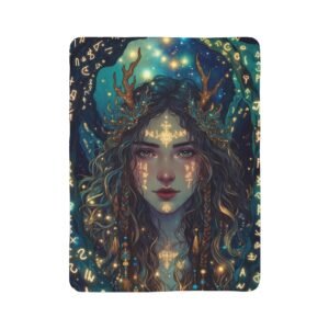 Mystic Forest Queen Sherpa Blanket — Ethereal Goddess Fleece Throw