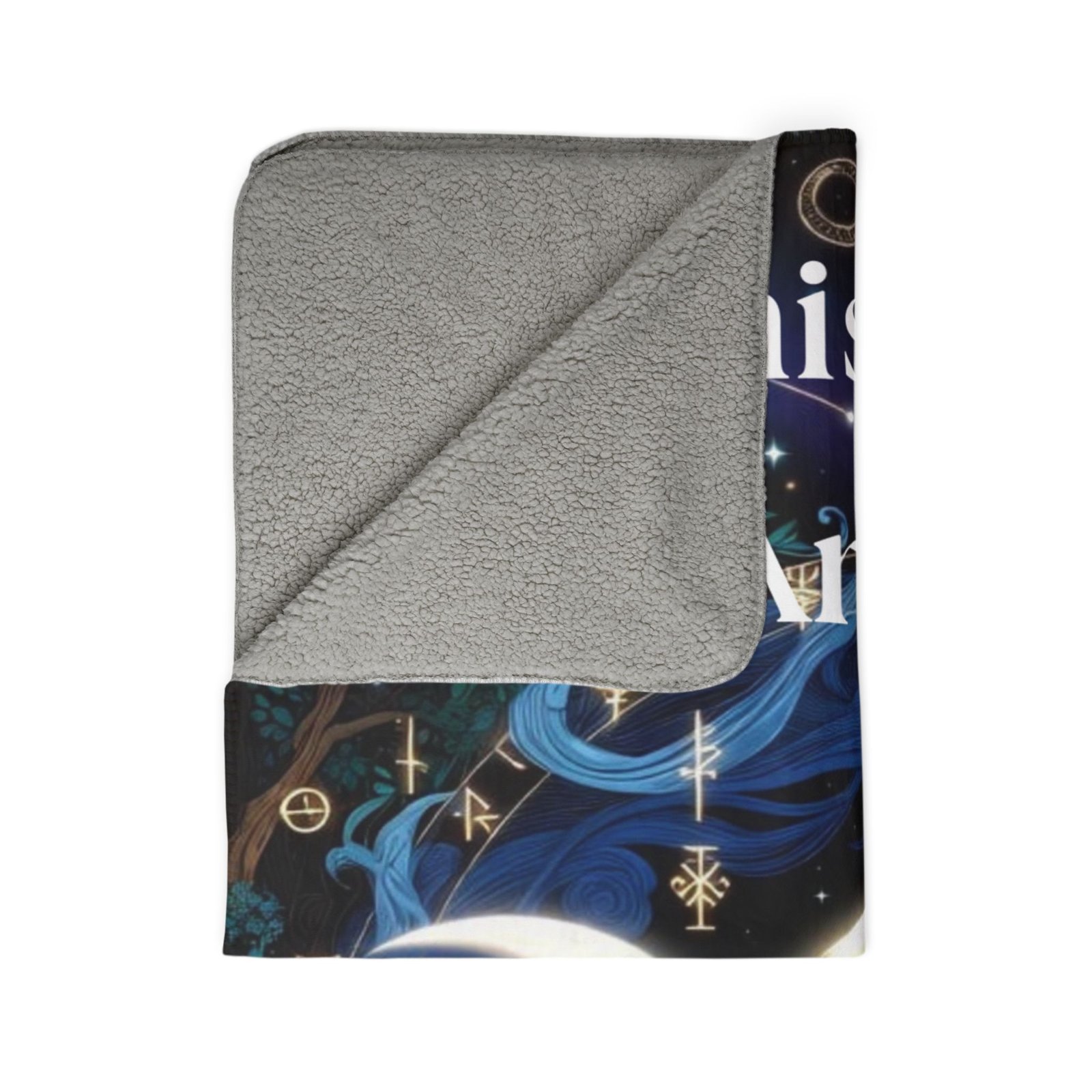Whispering Arcane Moon Triple Goddess Fleece Sherpa Blanket - Image 11