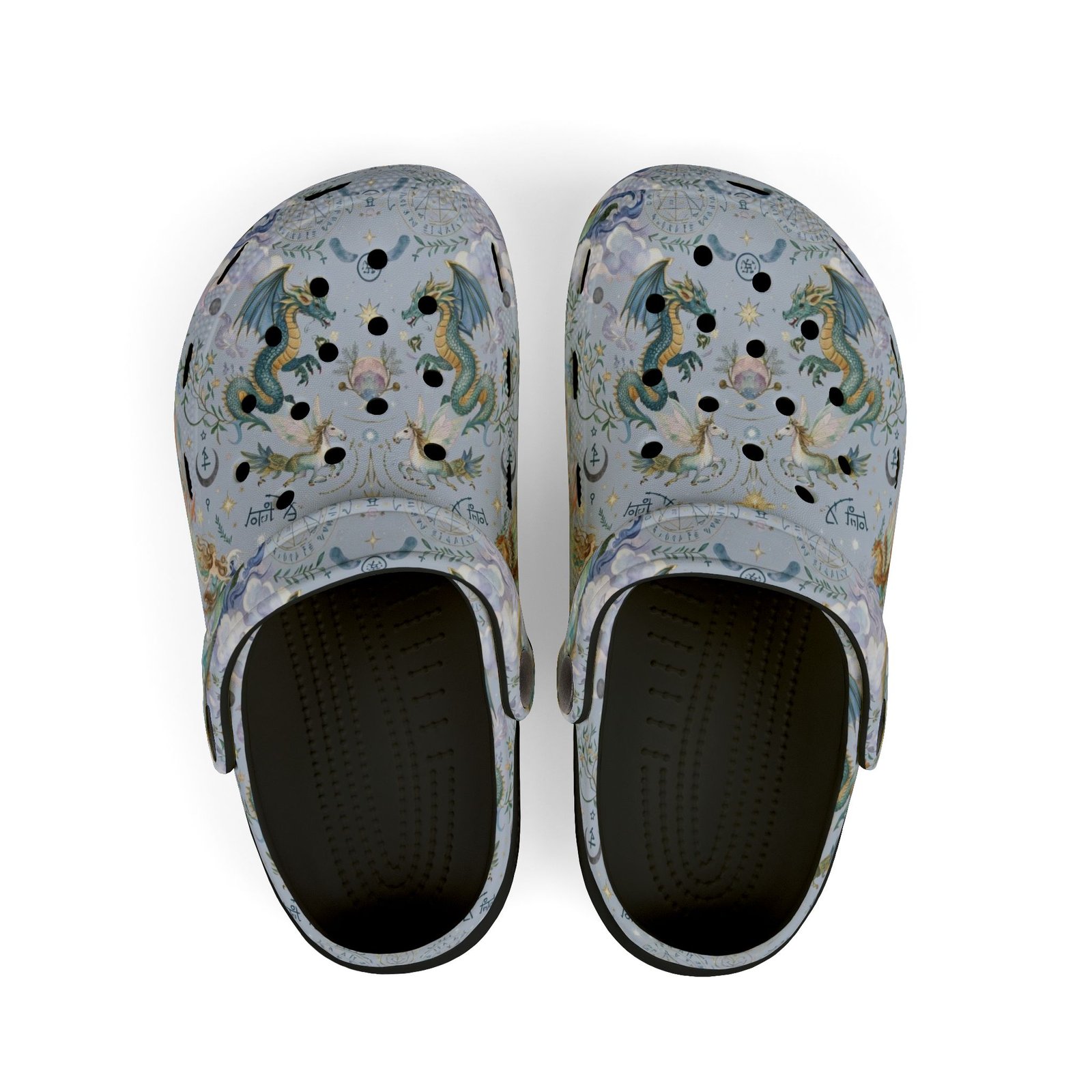 Kids Dragon Mermaid Pattern EVA Foam Clogs — Pastel Ocean Fantasy Slip-Ons - Image 10