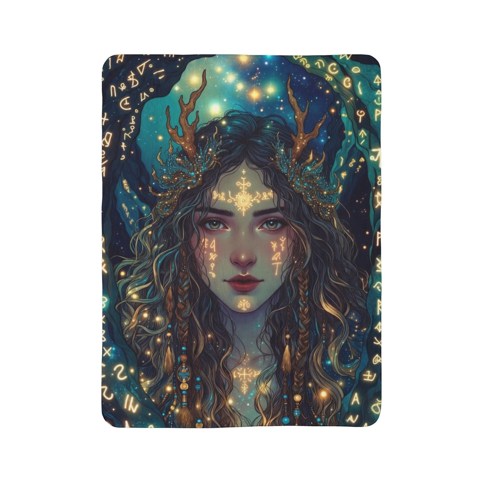 Mystic Forest Queen Sherpa Blanket — Ethereal Goddess Fleece Throw - Image 14