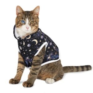 Moon & Witch Pet Hoodie – Celestial Night Sky Dog/Cat Hoodie