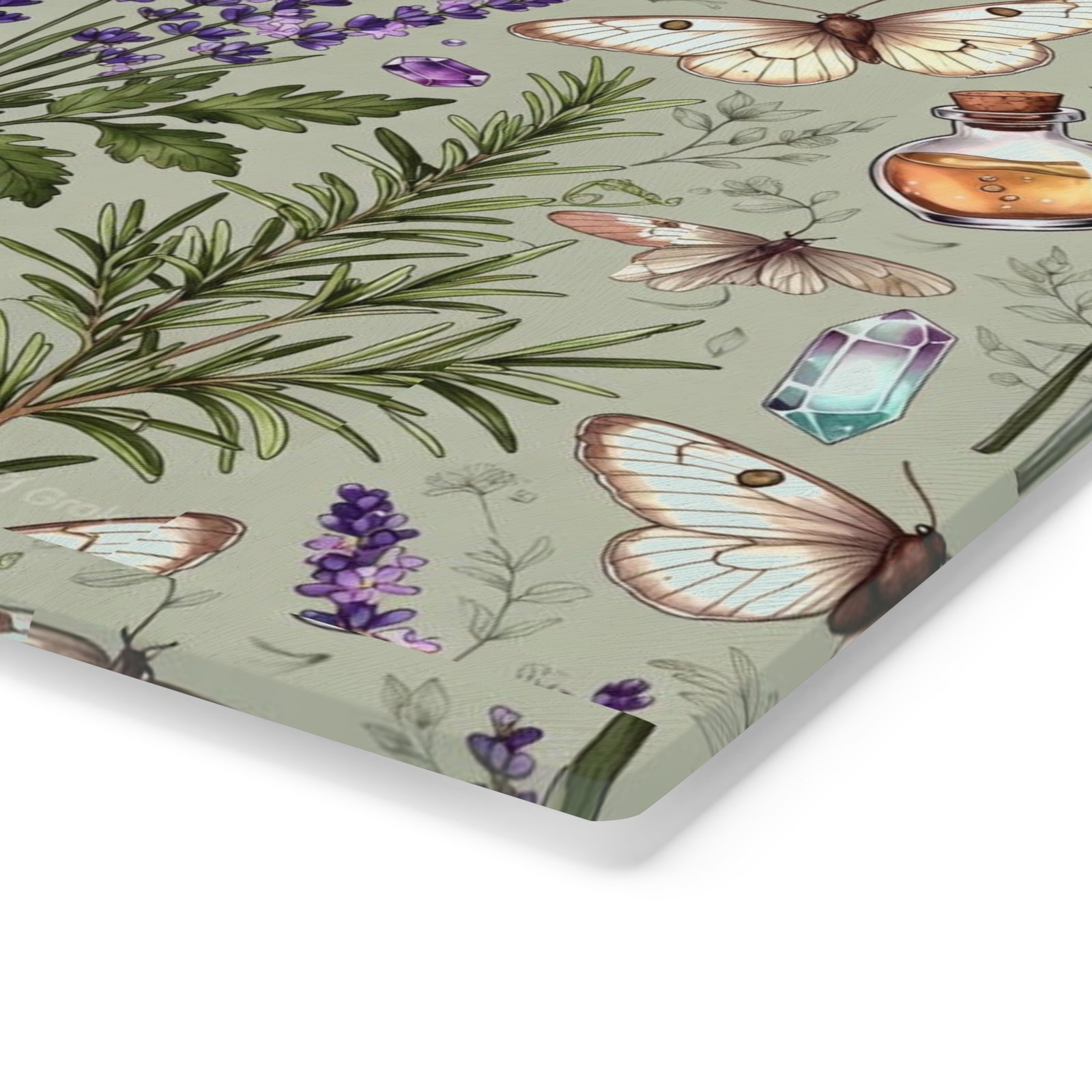 Herbal Apothecary Cutting Board — Lavender, Botanicals & Potion Bottle Kitchen Decor - Image 7