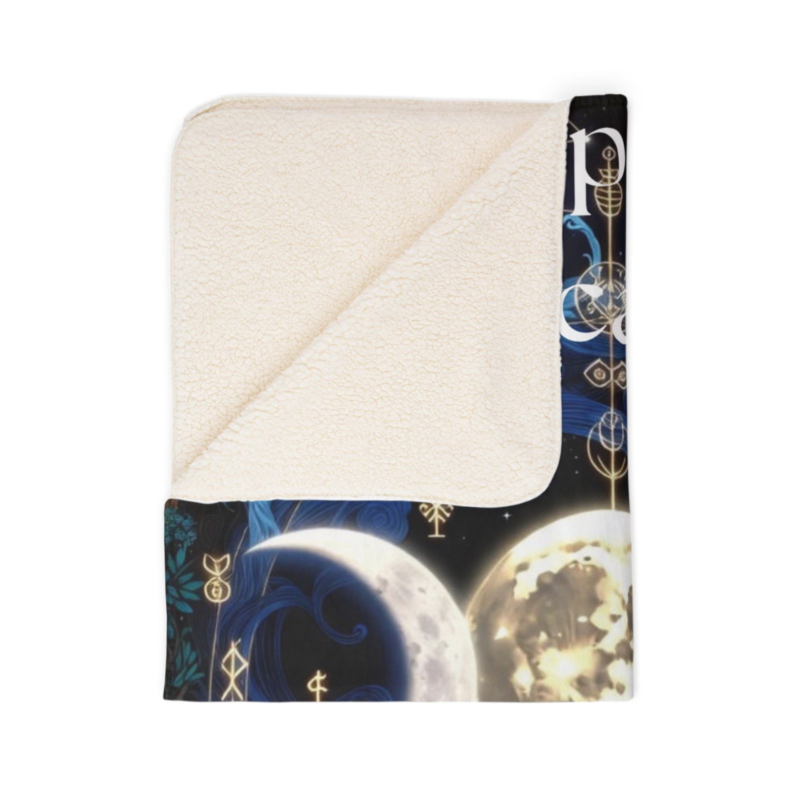 Whispering Arcane Moon Triple Goddess Fleece Sherpa Blanket - Image 23
