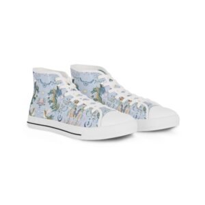 Dragon Mermaid Ocean High Top Sneakers — Men's Coastal Sea Creature Canvas Shoes