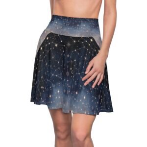 Celestial Constellation Skater Skirt — Starry Night Zodiac Print