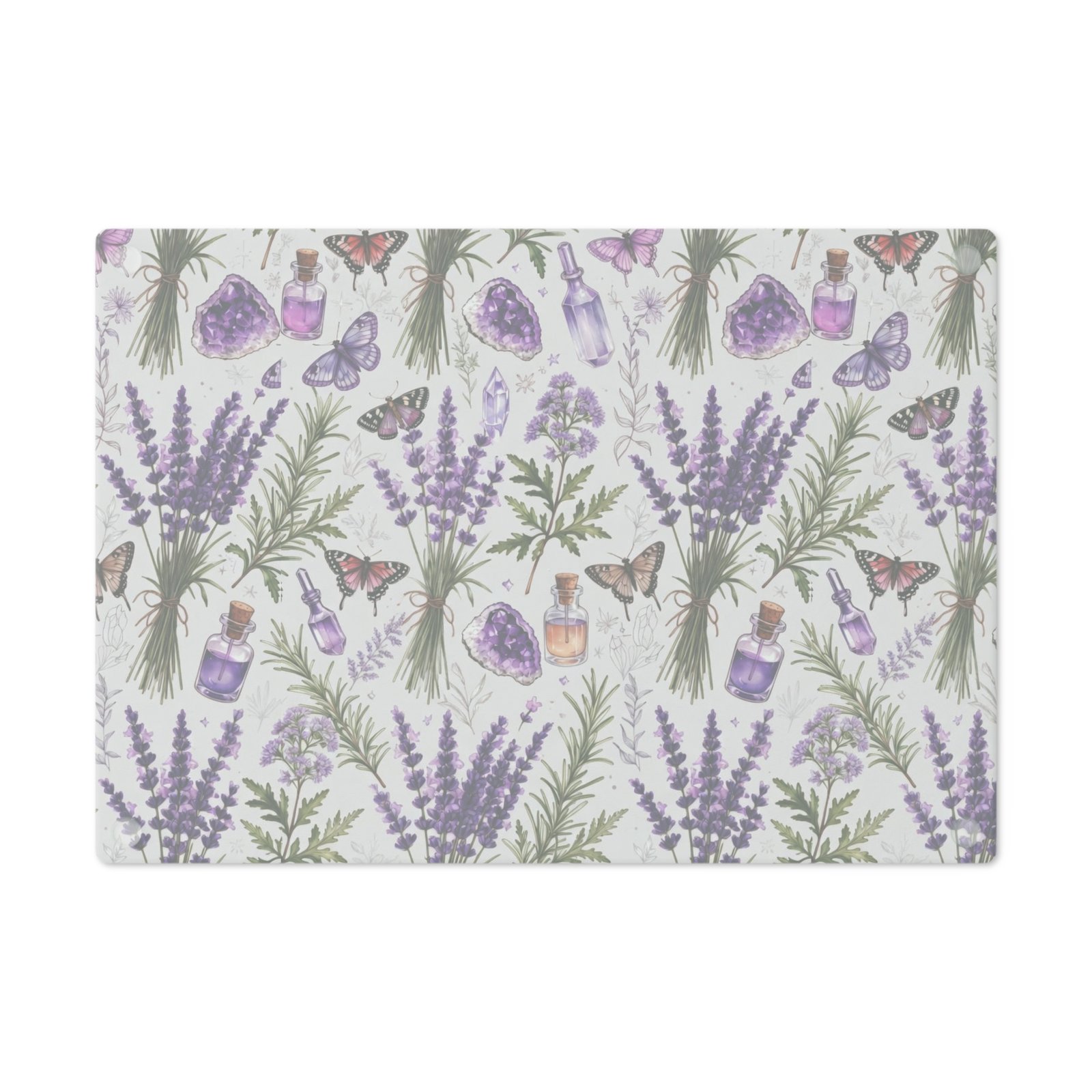 Lavender Herbal Apothecary Cutting Board — Lavender, Botanicals & Potion Bottle Kitchen Decor - Image 6