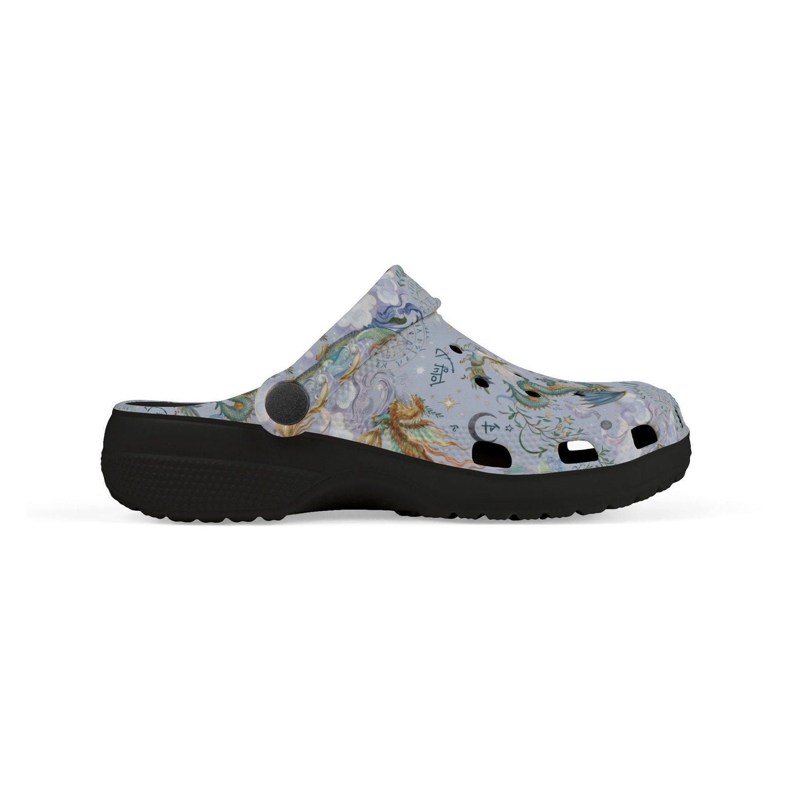 Kids Dragon Mermaid Pattern EVA Foam Clogs — Pastel Ocean Fantasy Slip-Ons - Image 15