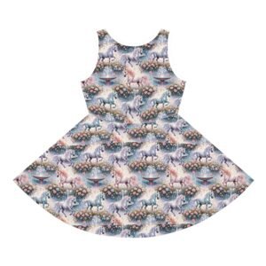 Girls' Unicorn Print Sundress — Magical Pastel Fantasy AOP Dress
