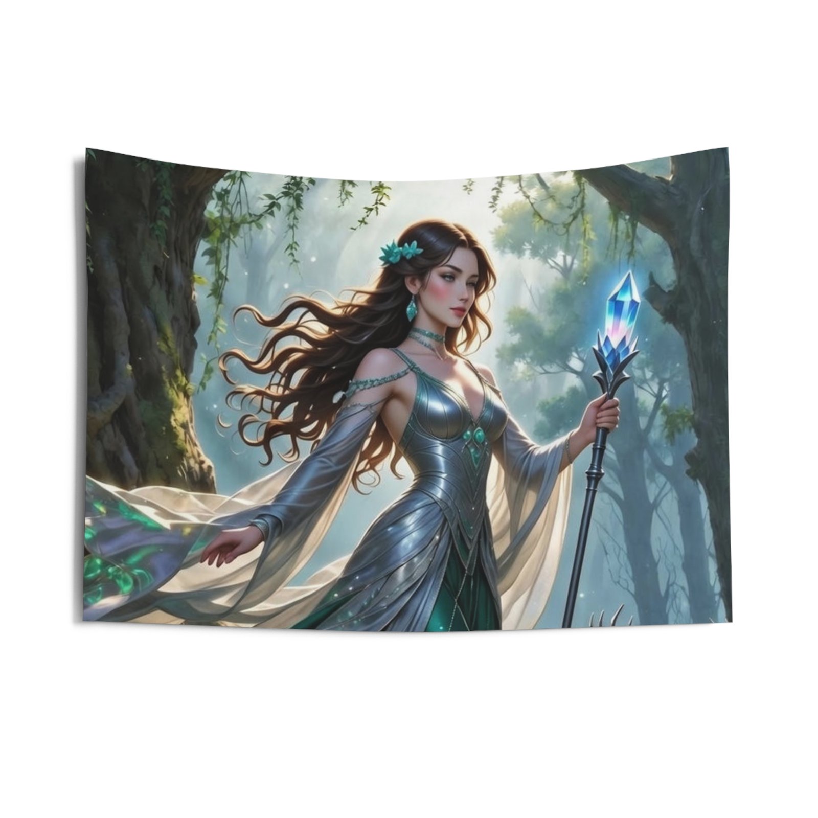 Artemis Forest Goddess Tapestry — Mythical Woodland Wall Art - Image 4