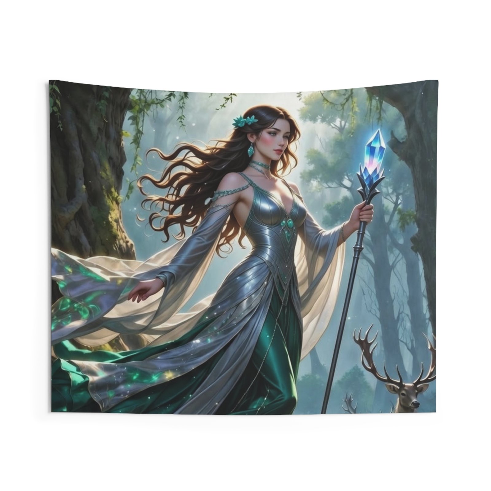 Artemis Forest Goddess Tapestry — Mythical Woodland Wall Art - Image 5