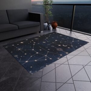 Constellation Night Outdoor Rug — Starry Celestial Patio Mat