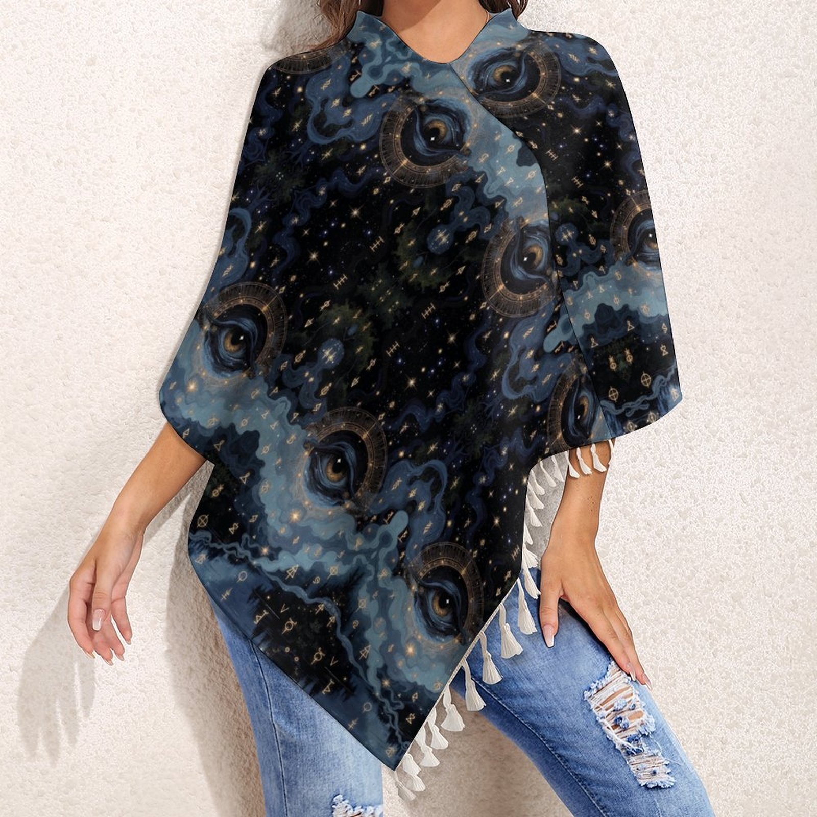 Starry eyed fringe Tassel Cape - Image 4