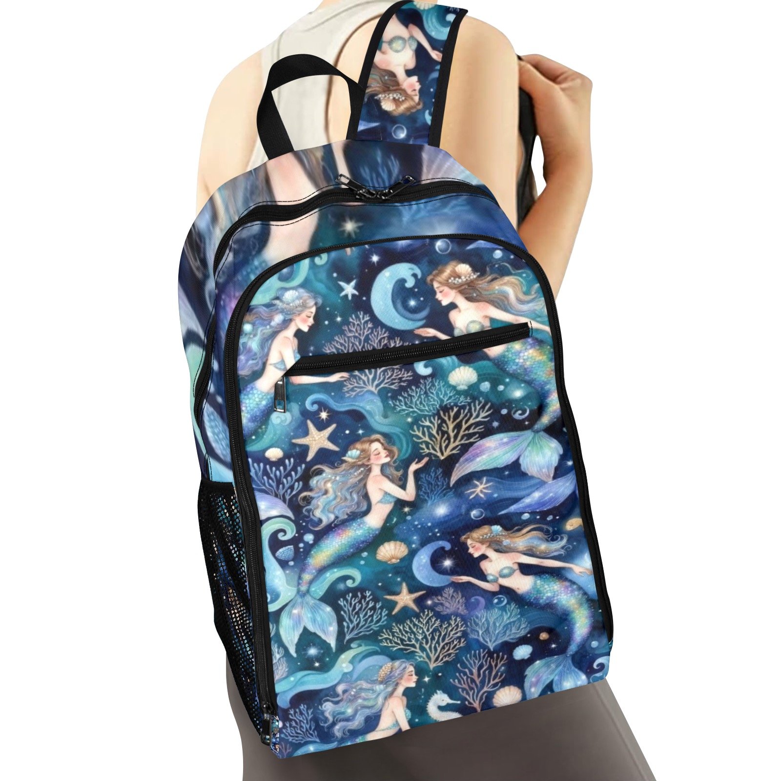 Mermaid Backpack All Over Print Leisure Sports Backpack (Model 1741) - Image 6