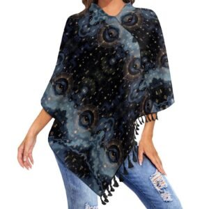 Starry eyed fringe Tassel Cape
