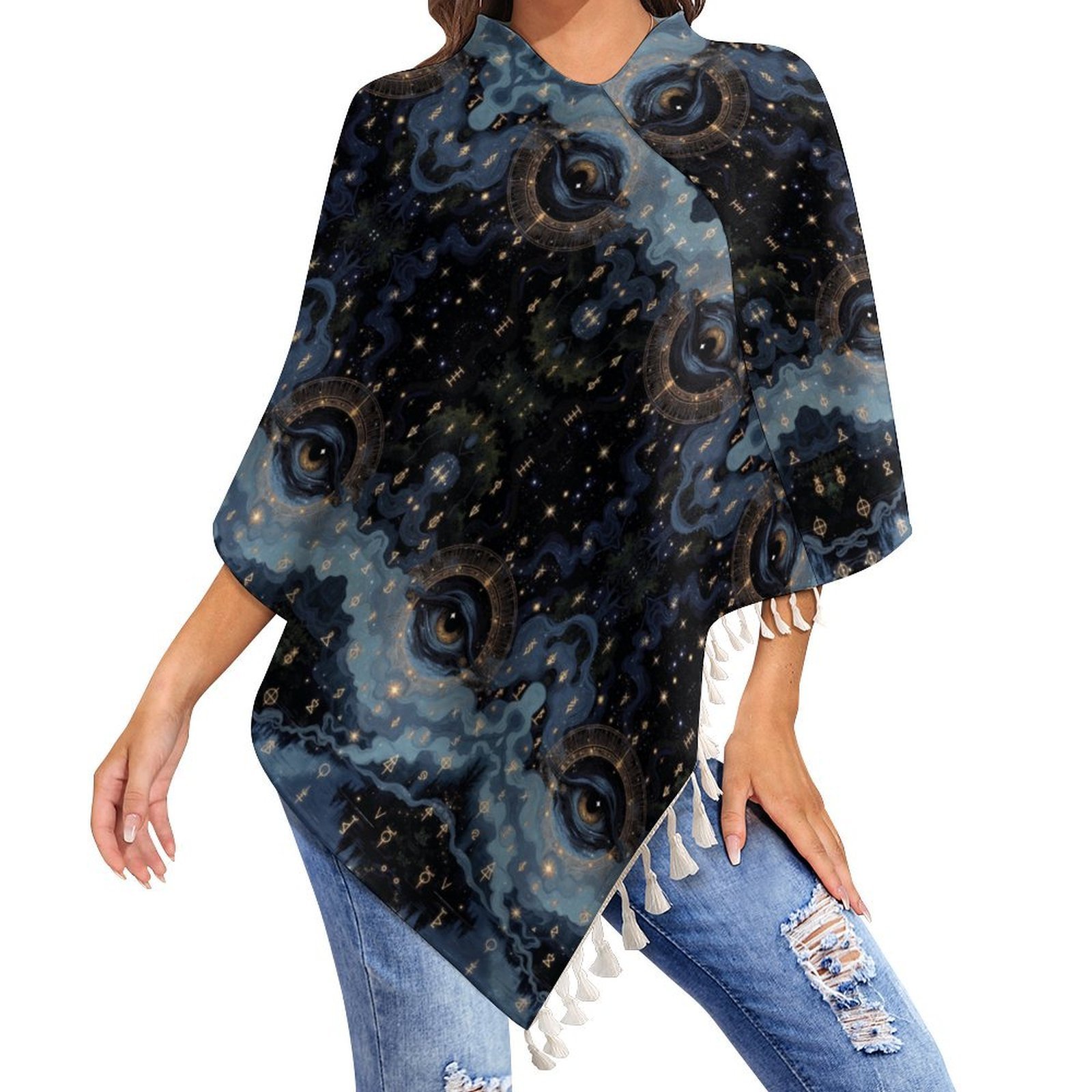 Starry eyed fringe Tassel Cape - Image 2