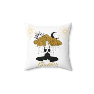 GODDESS in White Spun Polyester Square Pillow