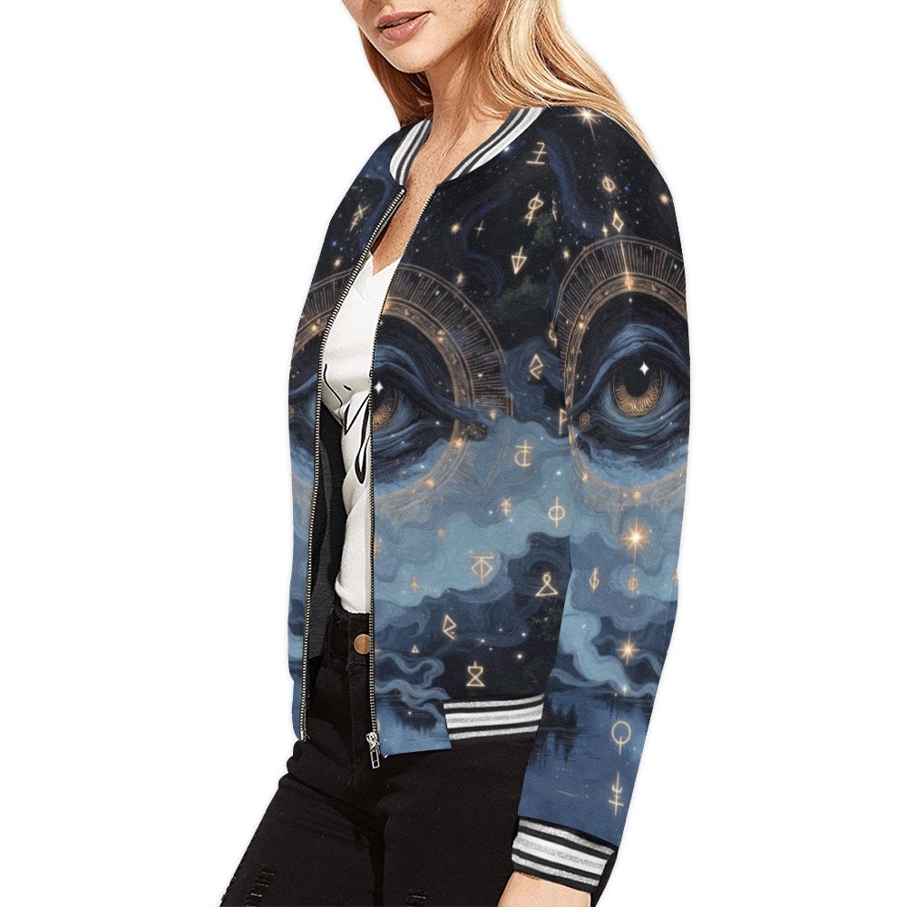 whispering arcane mist sigil bomber-jacket All Over Print Bomber Jacket for Women (Model H21) - Image 2