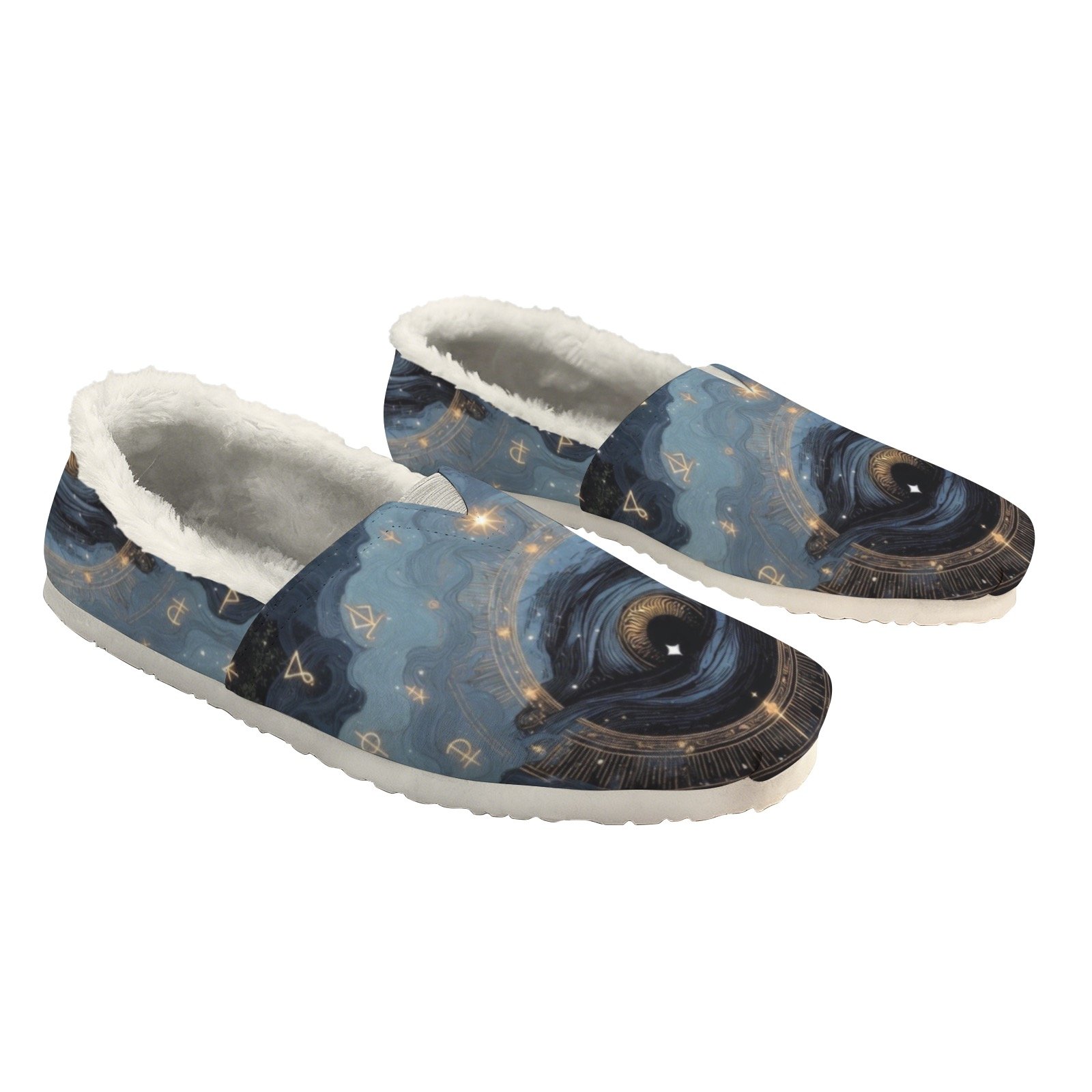 Starry Eyed Mystical Fleece-Lined Canvas Shoes for Women Slip-On