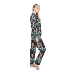 Satin Pajamas - Vintage Mermaid Portrait All-Over Print