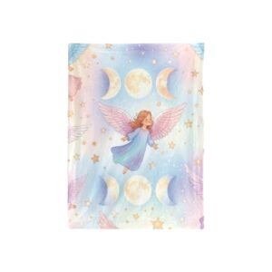 Mystical Angels, Unicorn and Triple Moons Baby Blanket