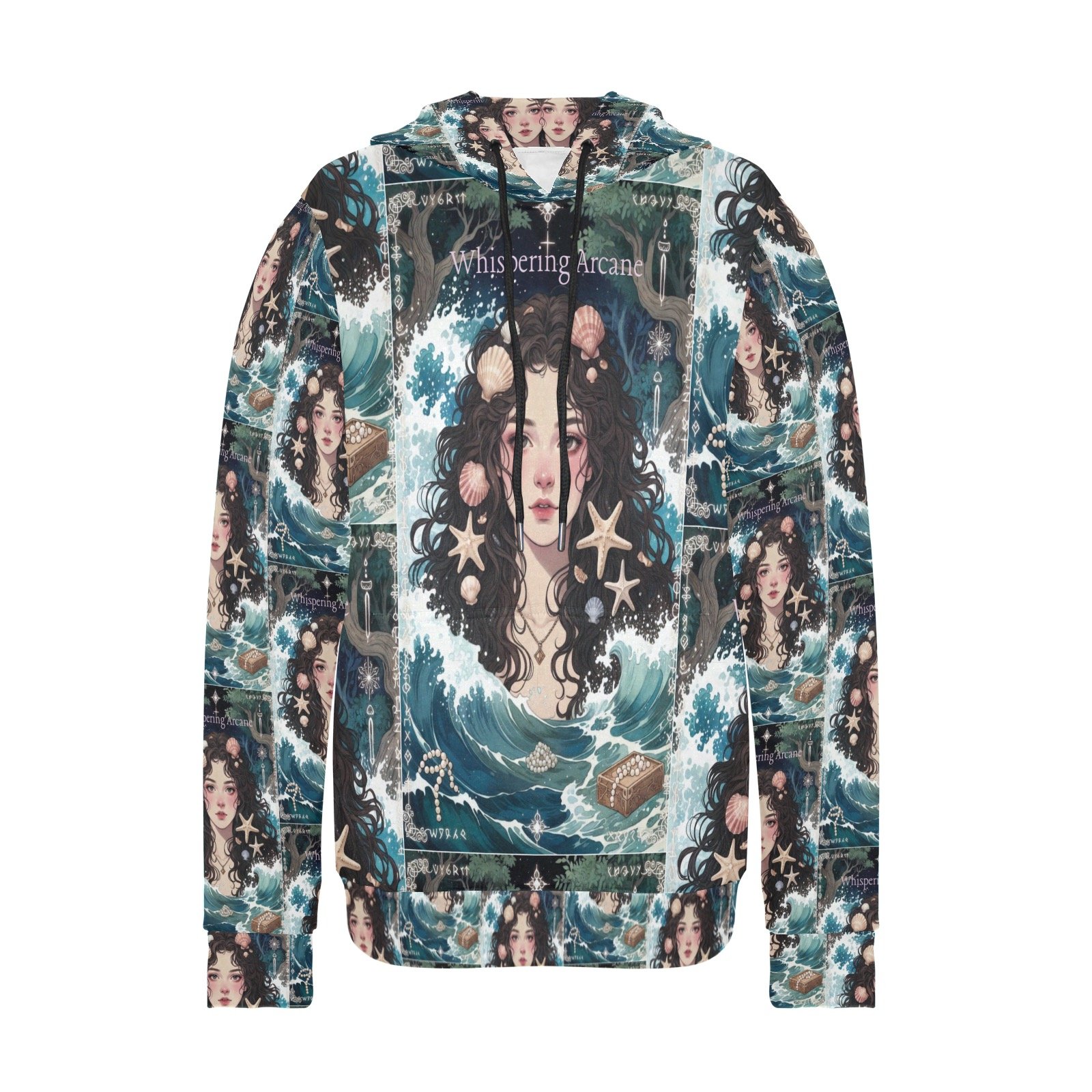 whispering arcane ocean goddess hoodie Women's Long Sleeve Fleece Hoodie