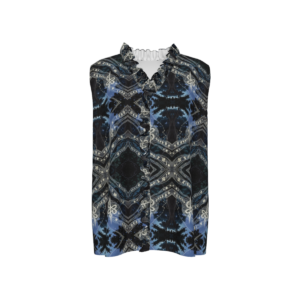 Mystical Design Women's Ruffle V-Neck Sleeveless Blouse
