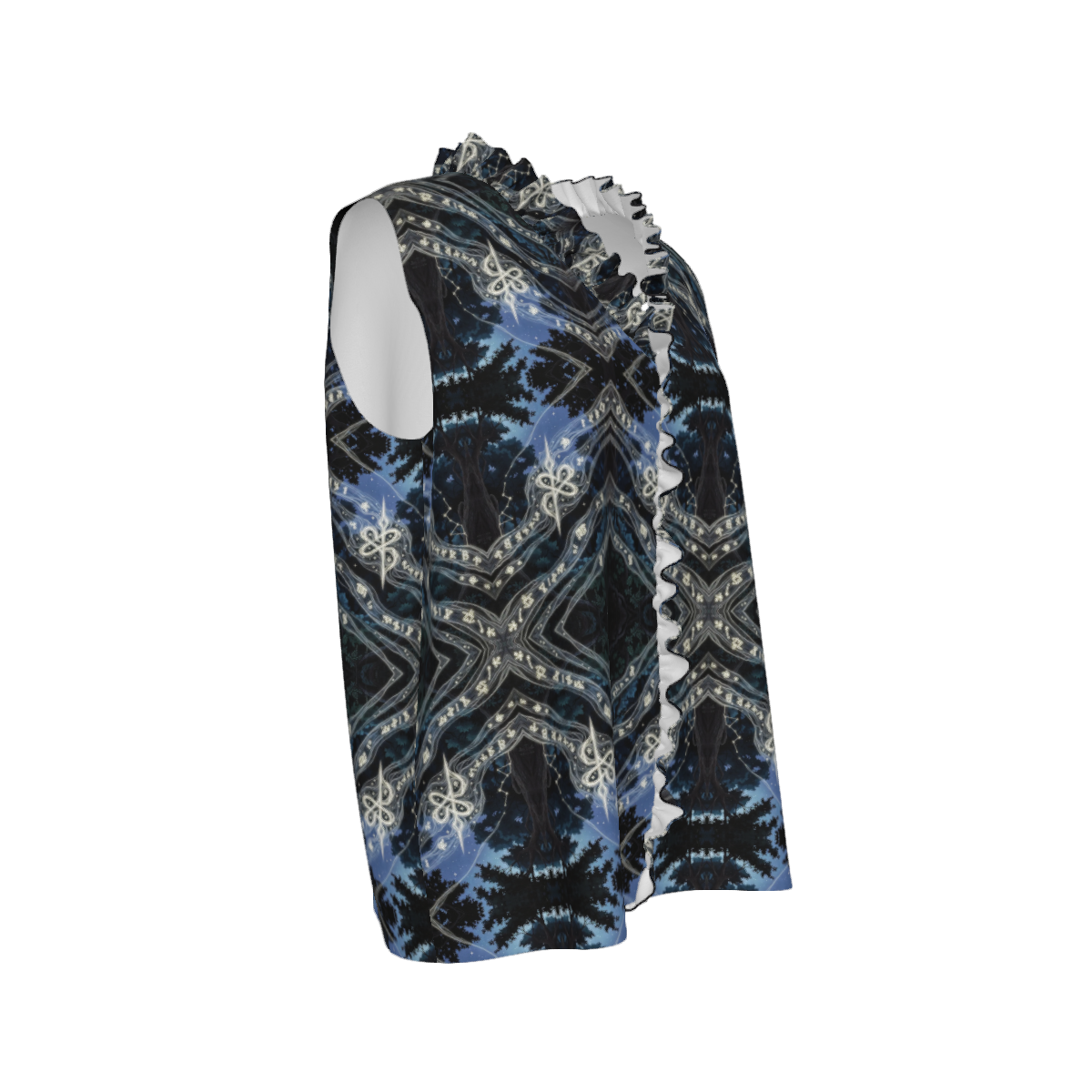 Mystical Design Women's Ruffle V-Neck Sleeveless Blouse - Image 4
