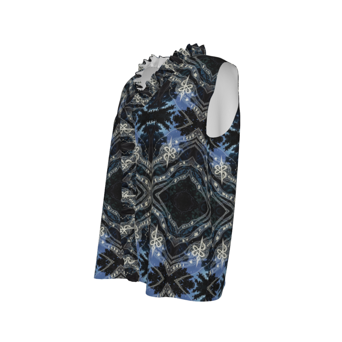 Mystical Design Women's Ruffle V-Neck Sleeveless Blouse - Image 5
