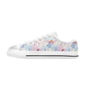 Mystical Angels, Unicorns and Triple Moon print kid's shoes Low Top Canvas