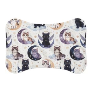 Celestial Cats Pet Feeding Mat — Waterproof Non-Slip Bowl Placemat