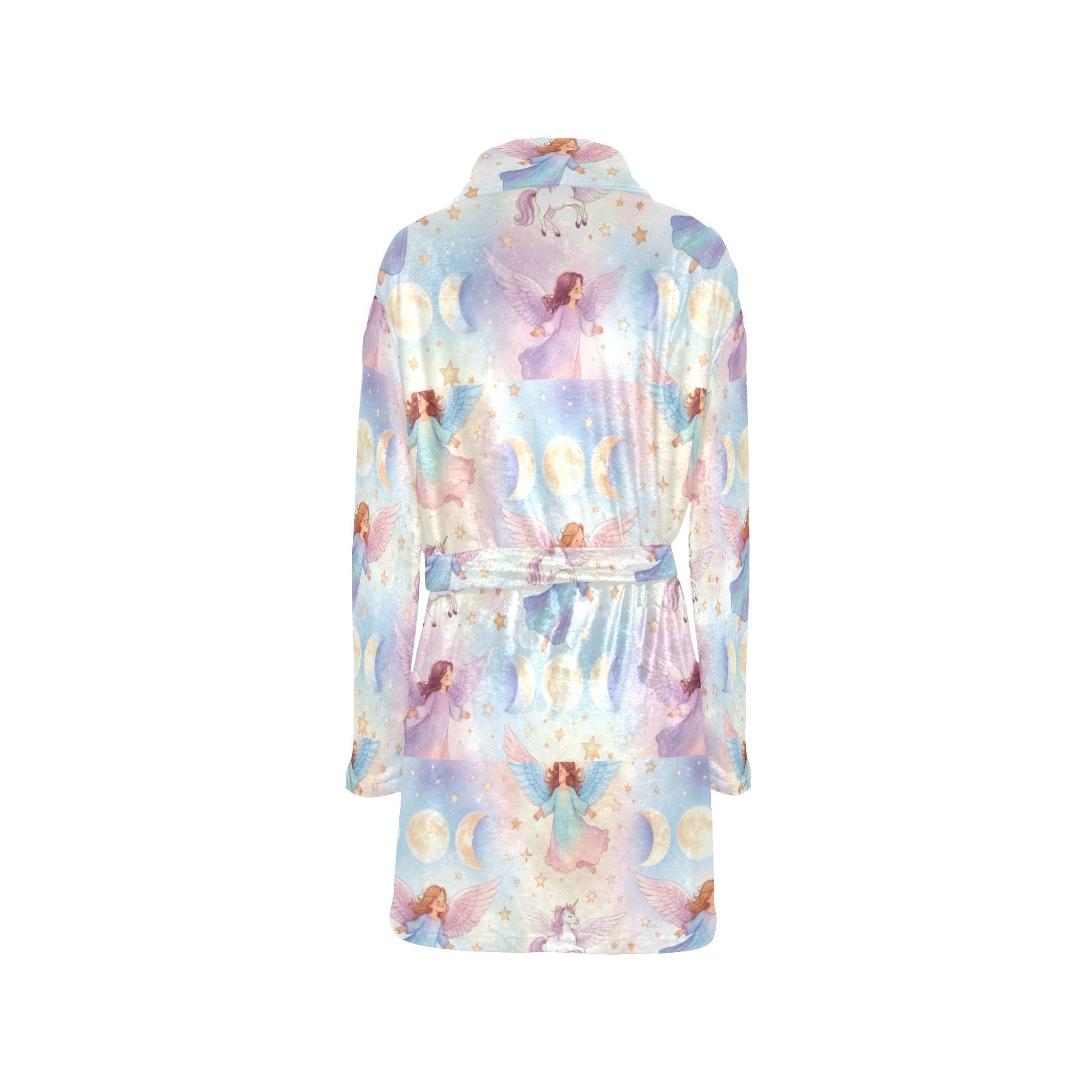 Women's Mystical Angels, Unicorns and Triple Moons Print Robe - Image 4