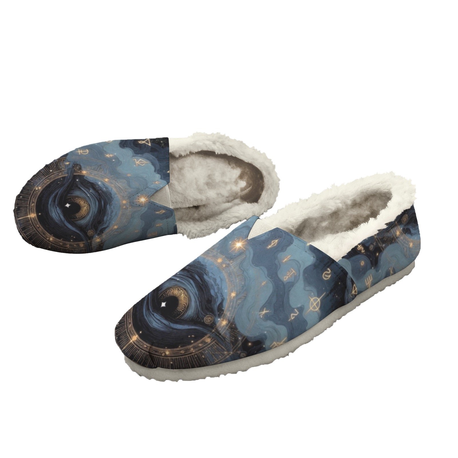 Starry Eyed Mystical Fleece-Lined Canvas Shoes for Women Slip-On - Image 3